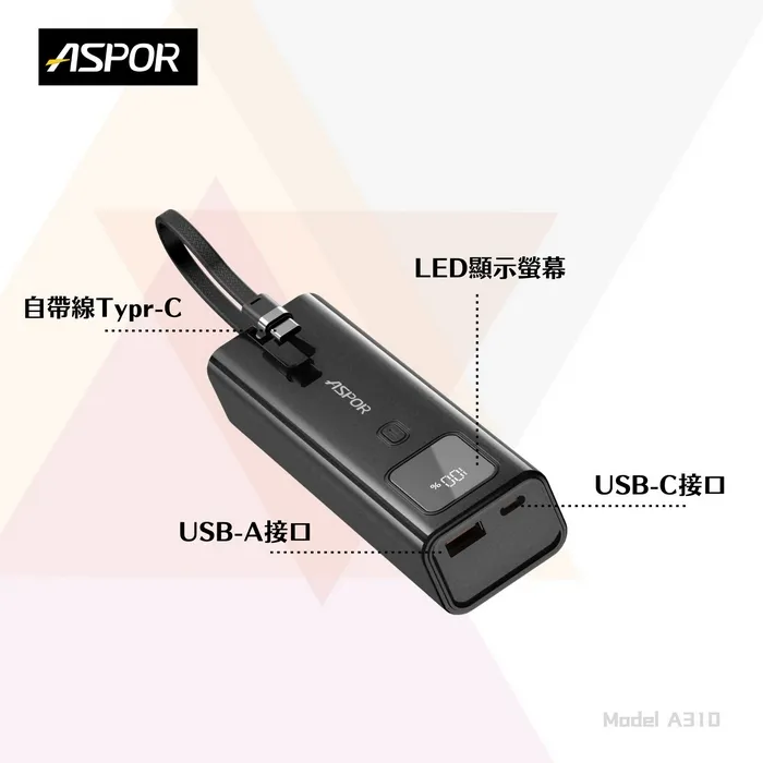 ASPRO-100W隨行快充行動電源-寶