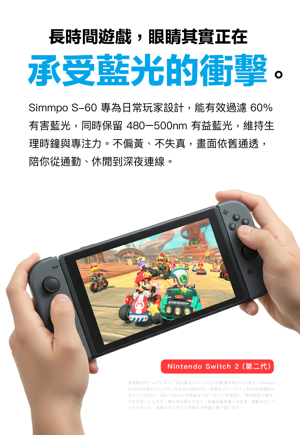 SIMMPO SWITCH-2 S60抗藍光簡單貼