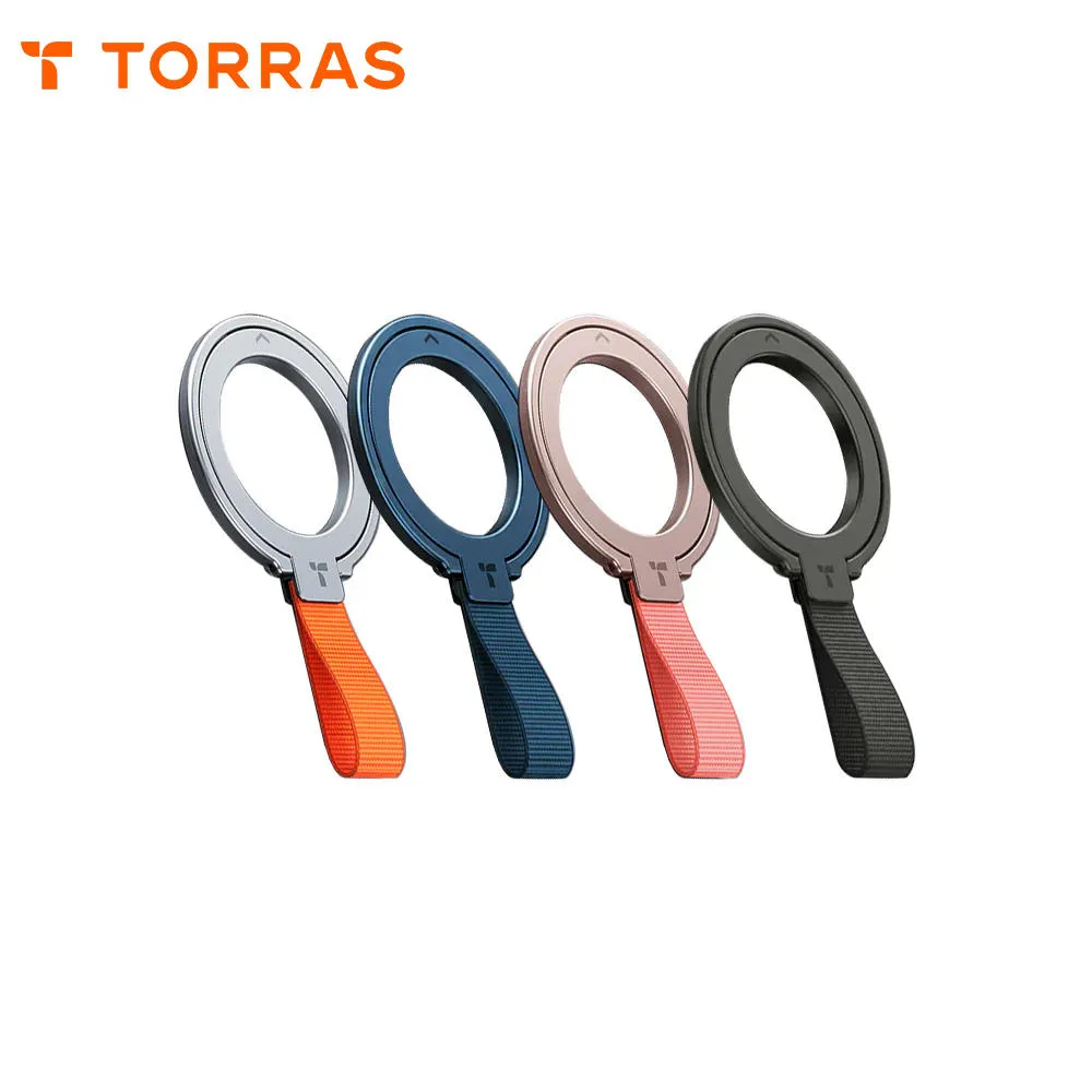 櫻花粉 圖拉斯 磁吸指環旋轉支架(編織款)