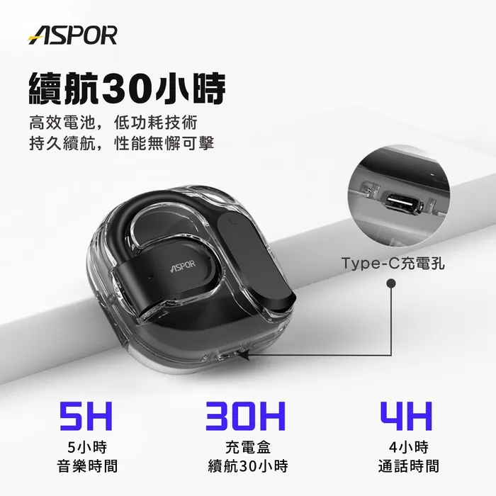 ASPOR 開放式耳掛藍牙耳機