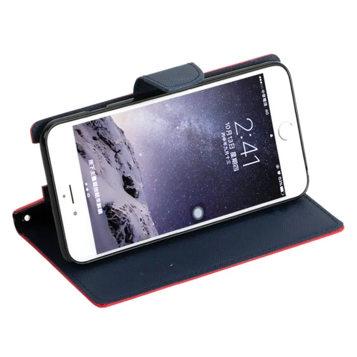 藍-OPPO RENO 8 陽光雙色側掀皮套