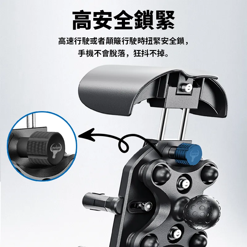 牛角鋁合金防震八爪機車架-後照鏡款G01