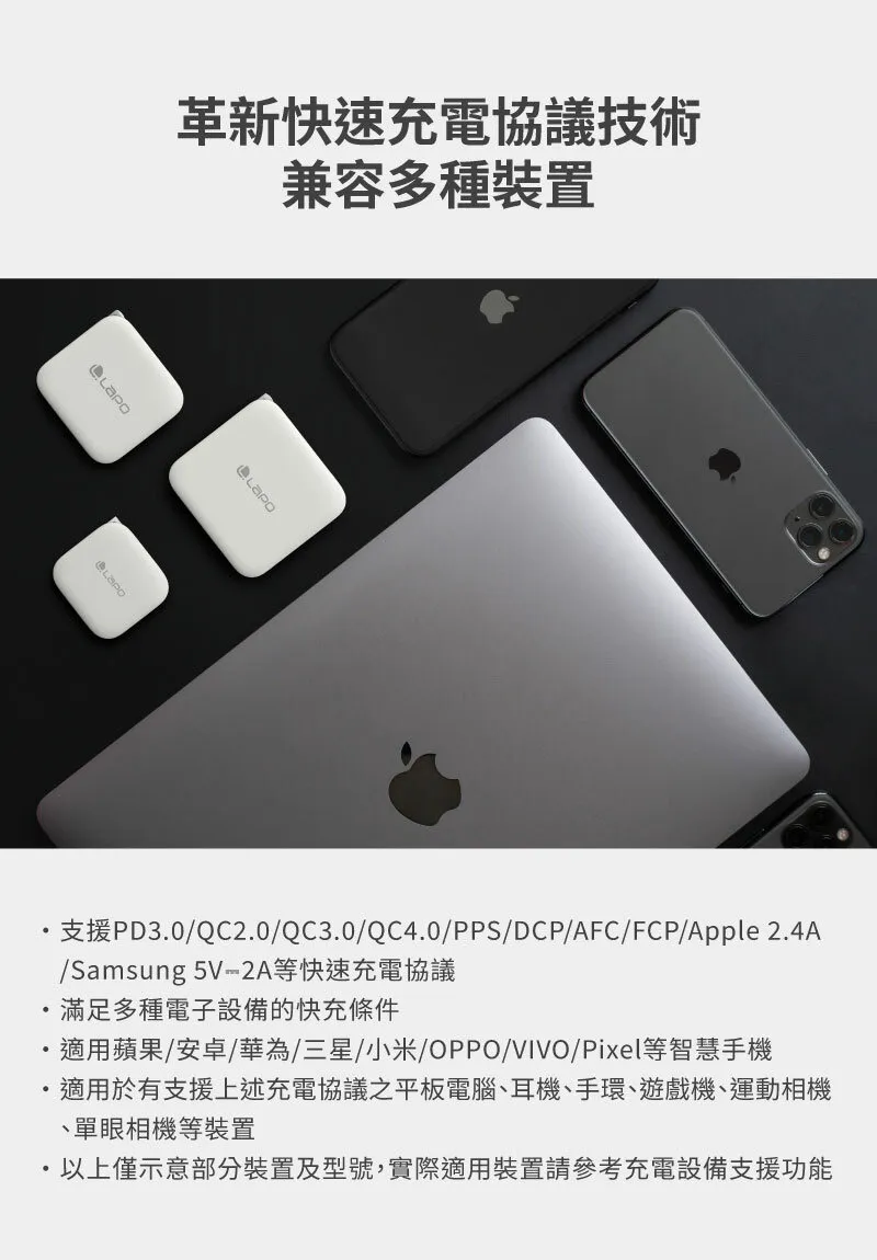 LaPO 70W 氮化鎵3口極速充電器 Lch70