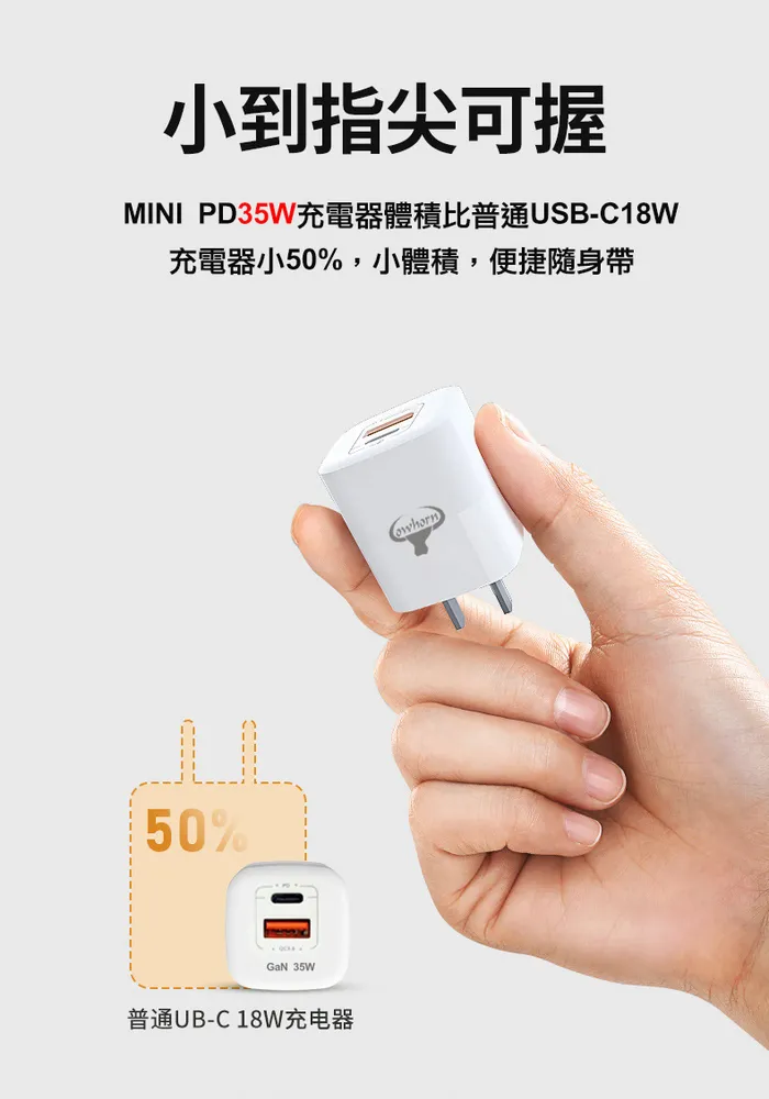 GT 35W GAN 快充旅充頭