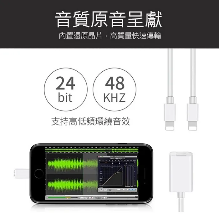 GT iPhone7/iPhone7+ 耳機轉接頭 Y CABLE(暟)