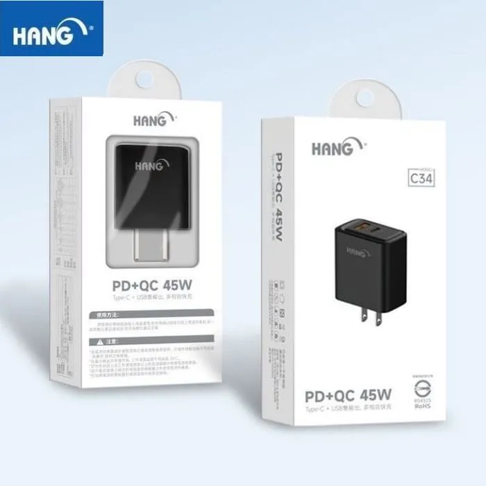 (PD+QC) C34 快速充電器45W(HANG)