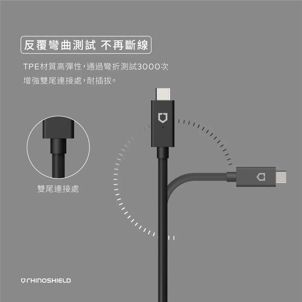 犀牛盾 [電腦用] C to C 傳輸充電線 2M