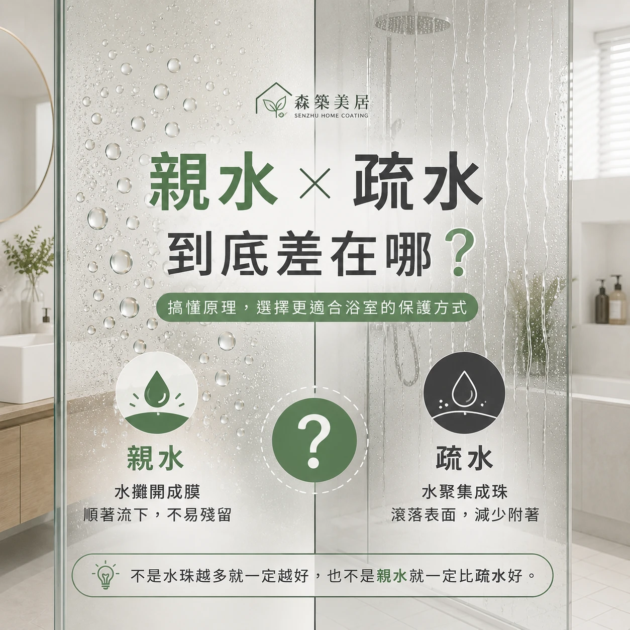 親水跟疏水到底差在哪？台中居家鍍膜｜台中室內鍍膜｜台中地板鍍膜｜台中家具鍍膜｜台中浴室鍍膜｜台中廚房鍍膜