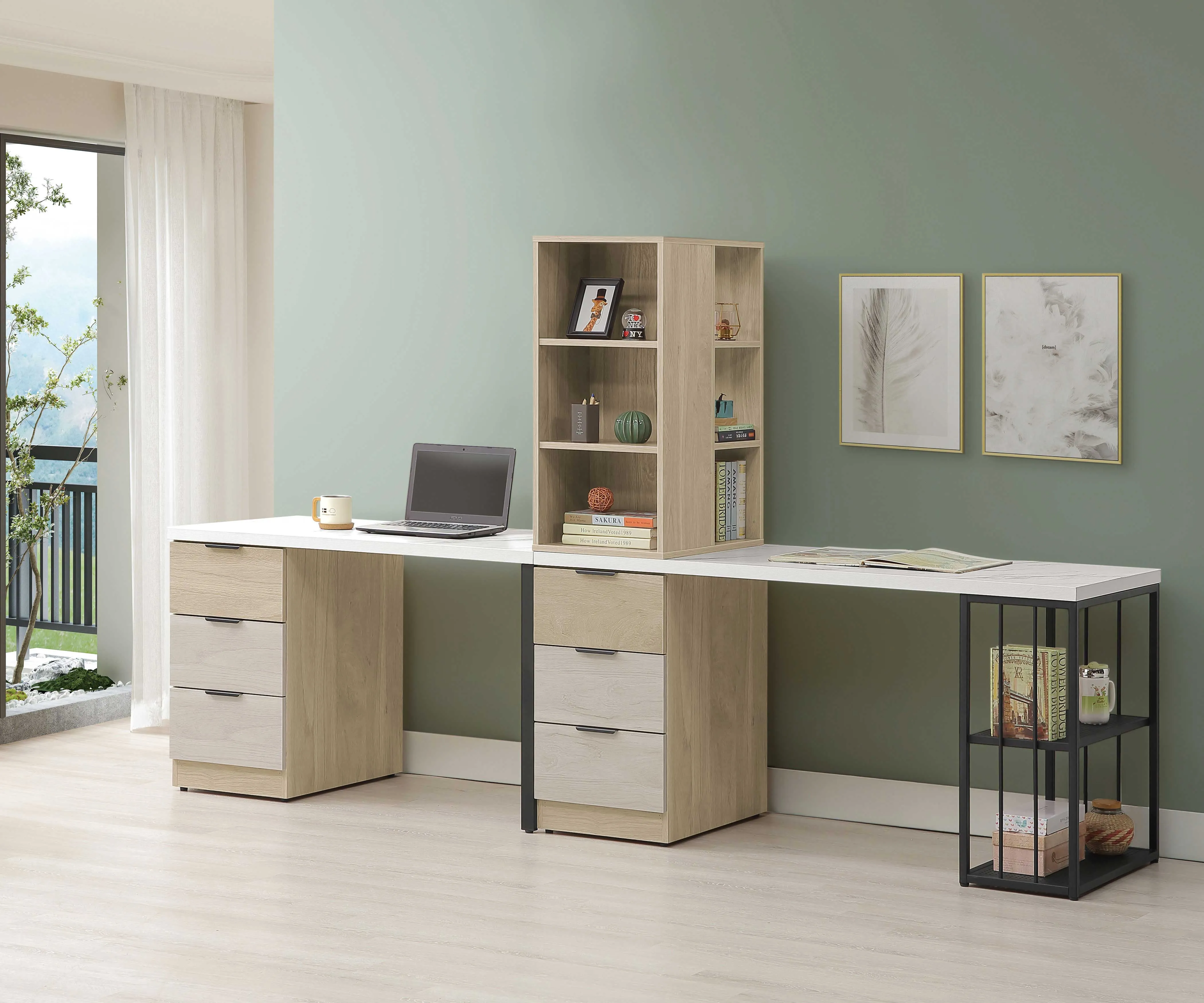 洛克敦雙人組合書桌