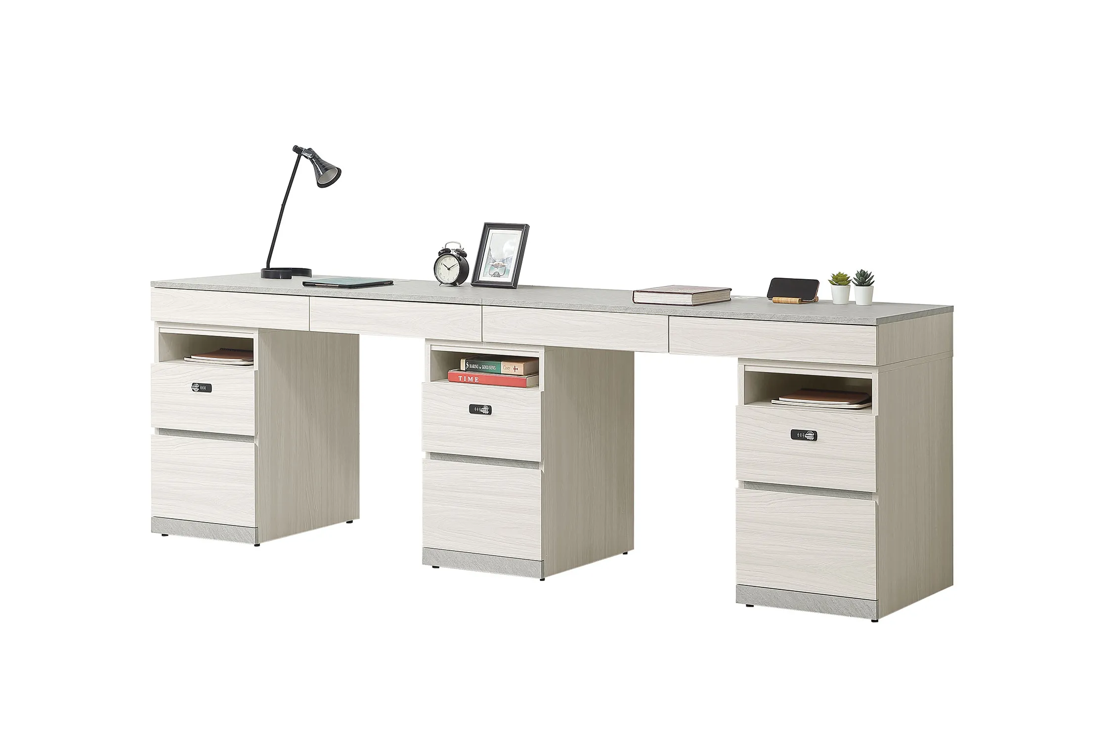 黛拉8尺十抽組合書桌(全組)