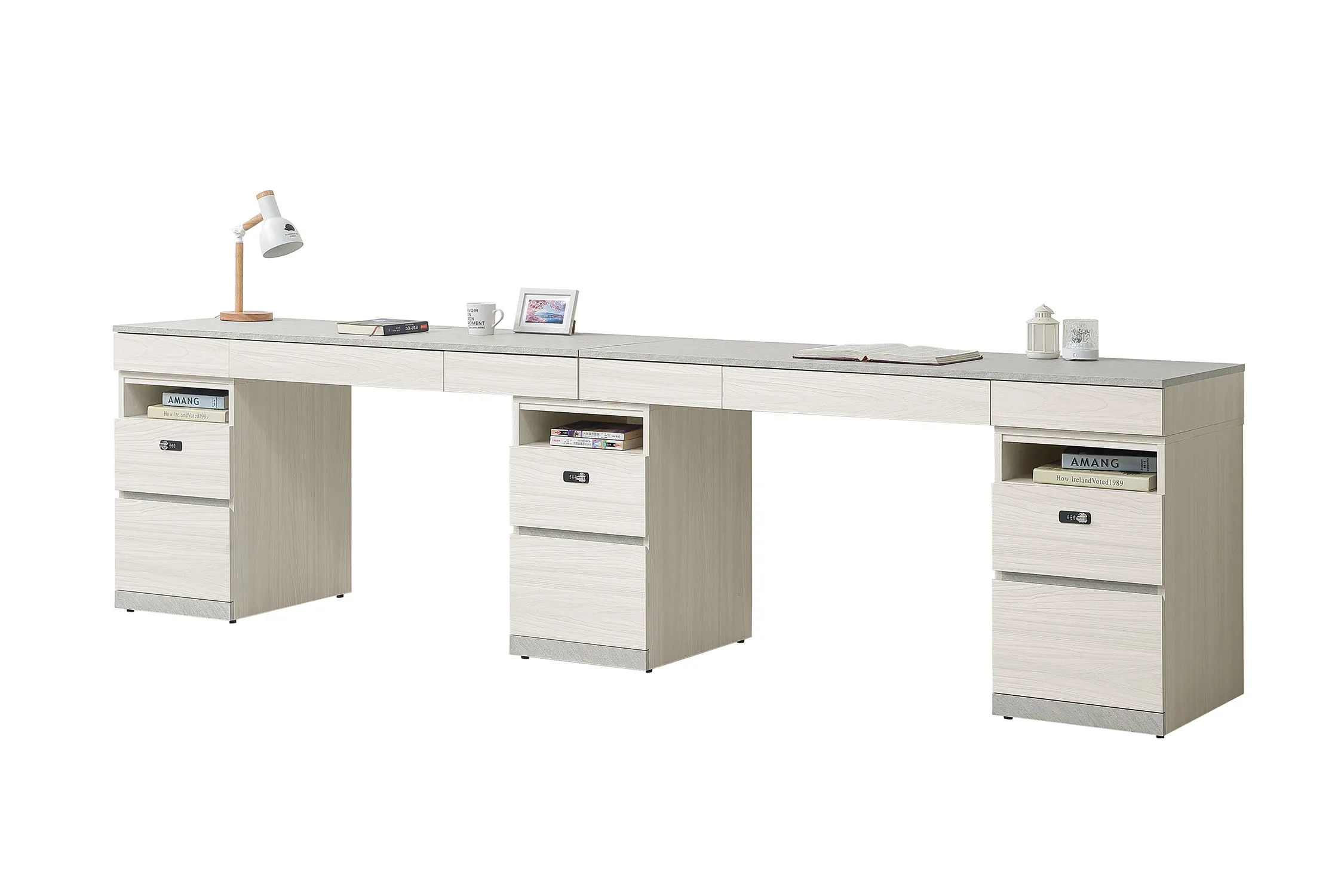 黛拉9.9尺十二抽組合書桌(全組)