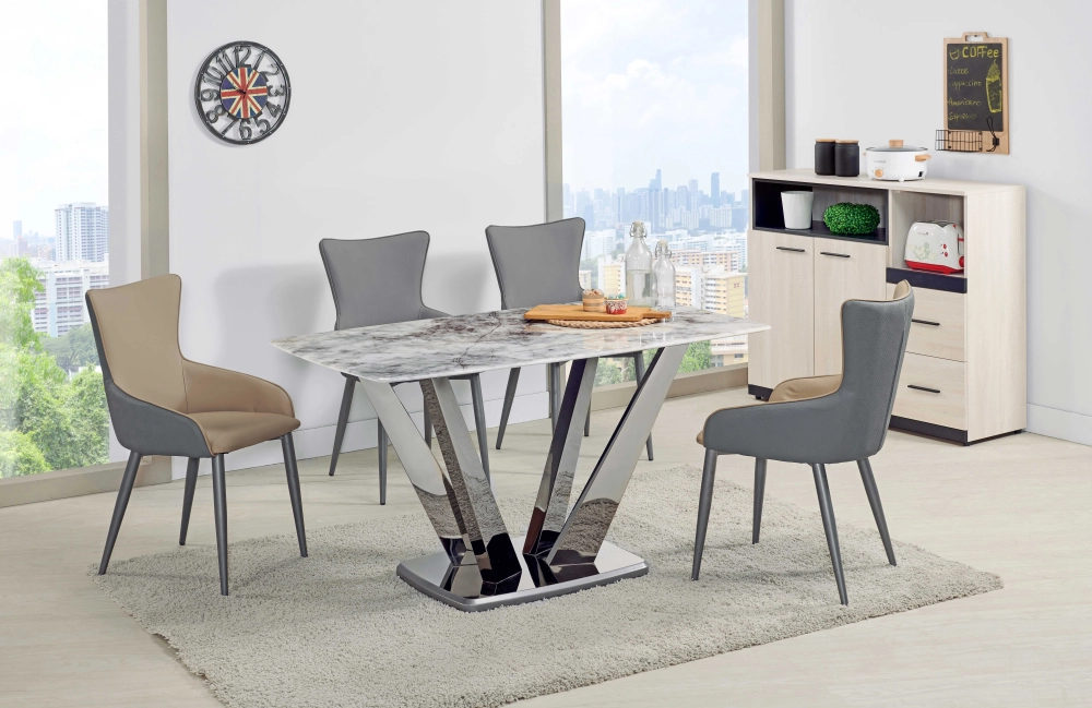 田納西石面餐桌/田納西猫抓皮餐椅