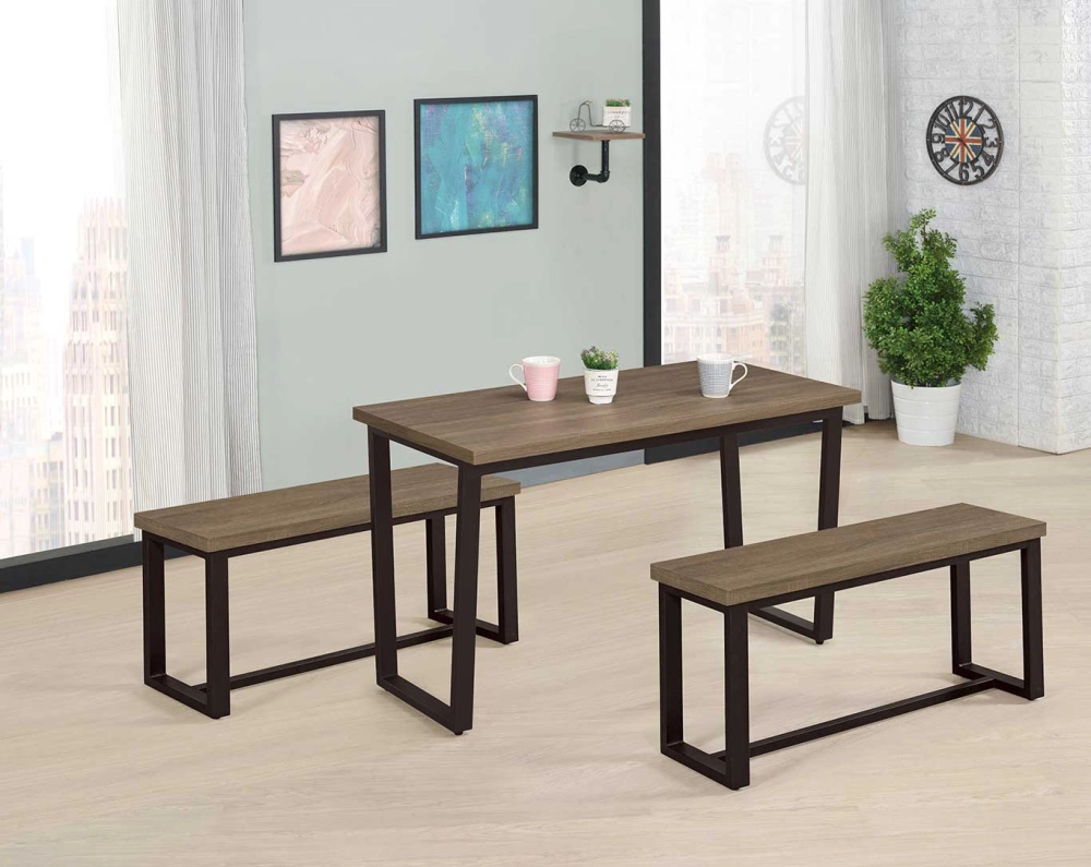 木面餐桌 /長板凳