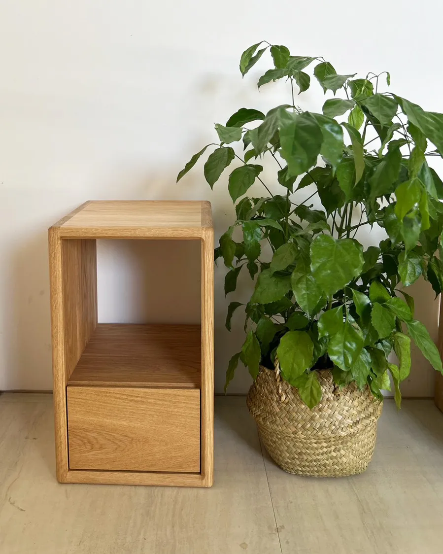 MORE 木框框 床頭櫃｜開放層＋抽屜款