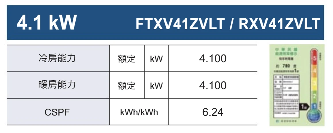 大金大關RXV/FTXV41ZVLT冷暖變頻分離式