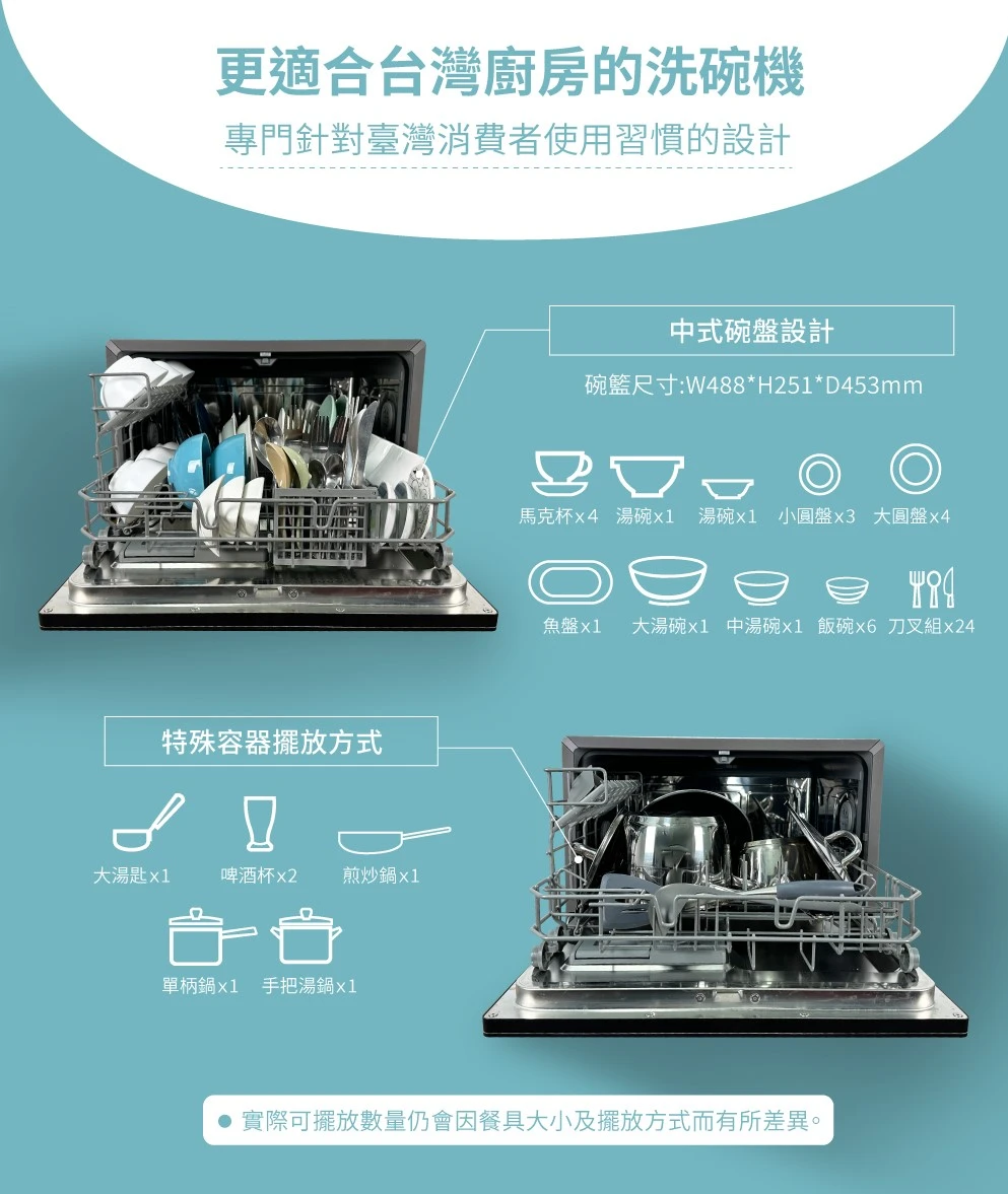 禾聯HDW-06BT010熱風循環洗碗機(六人份)