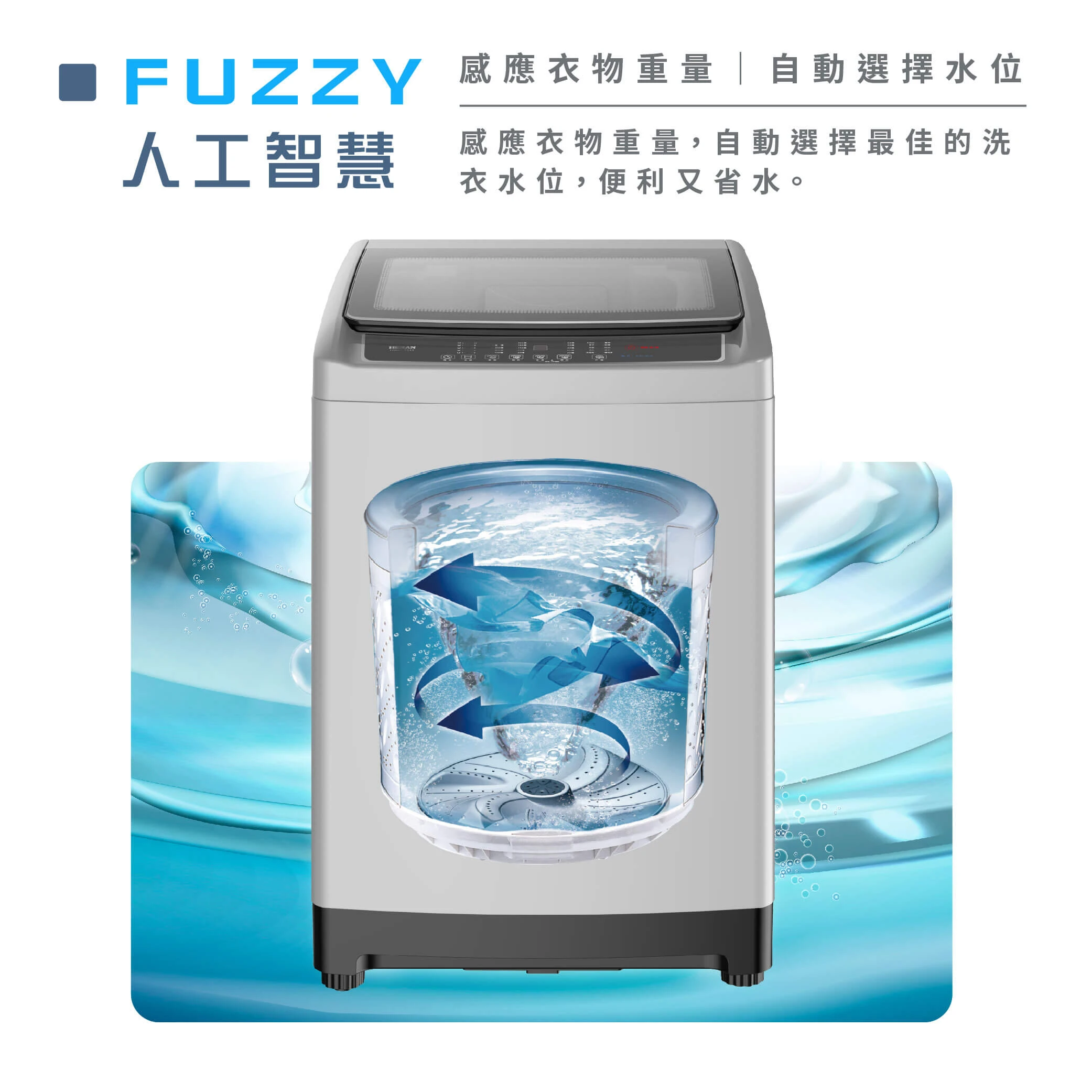 禾聯HWM-1541全自動定頻直立式洗衣機15KG