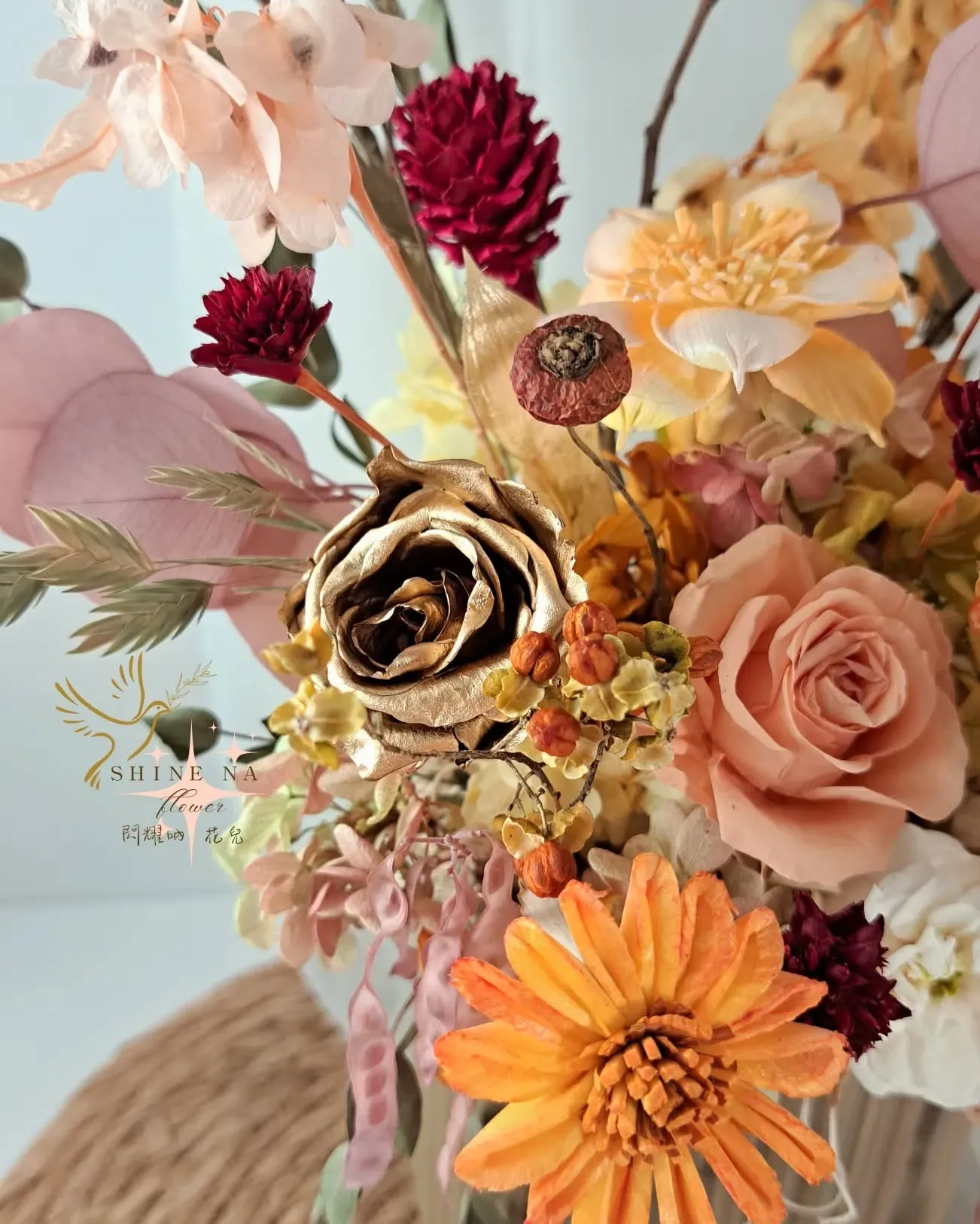 橙色陽光蝴蝶 盆花花禮