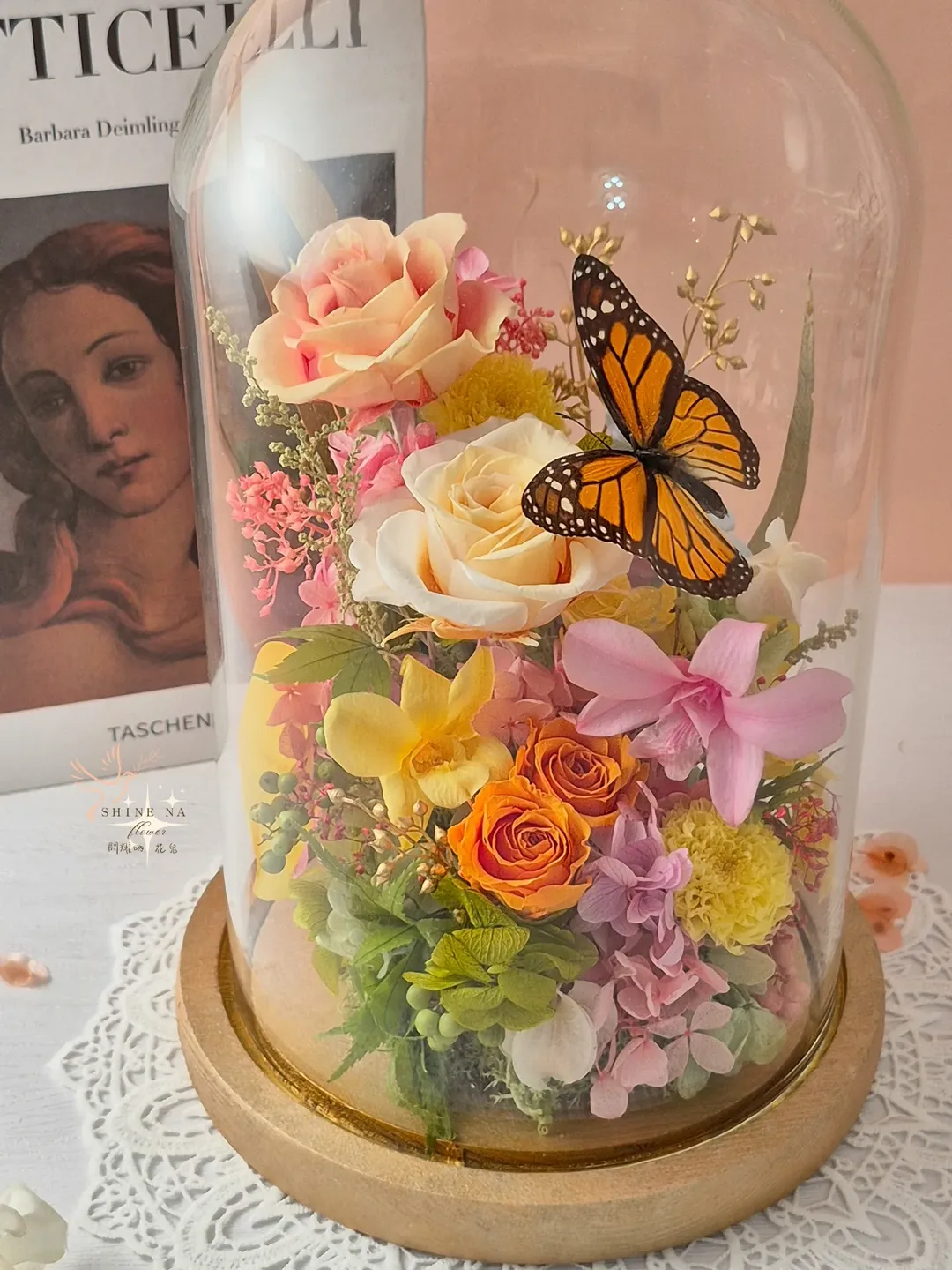 帝王蝶的降臨（蝶舞永生系列）客訂花盅