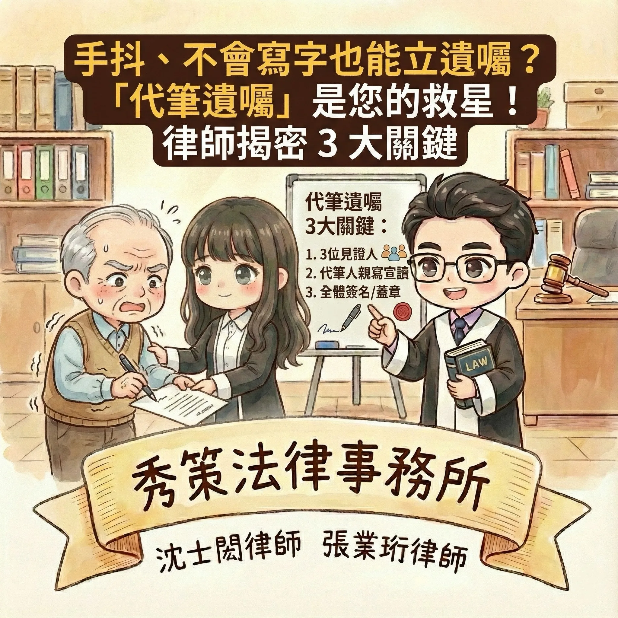 手抖、不會寫字也能立遺囑？「代筆遺囑」是您的救星！律師揭密3大關鍵　#遺囑律師 #遺囑訴訟律師 #代筆遺囑律師 #代筆遺囑律師推薦 #台北代筆遺囑律師 #台北代筆遺囑律師推薦 #新北代筆遺囑律師 #新北代筆遺囑律師推薦