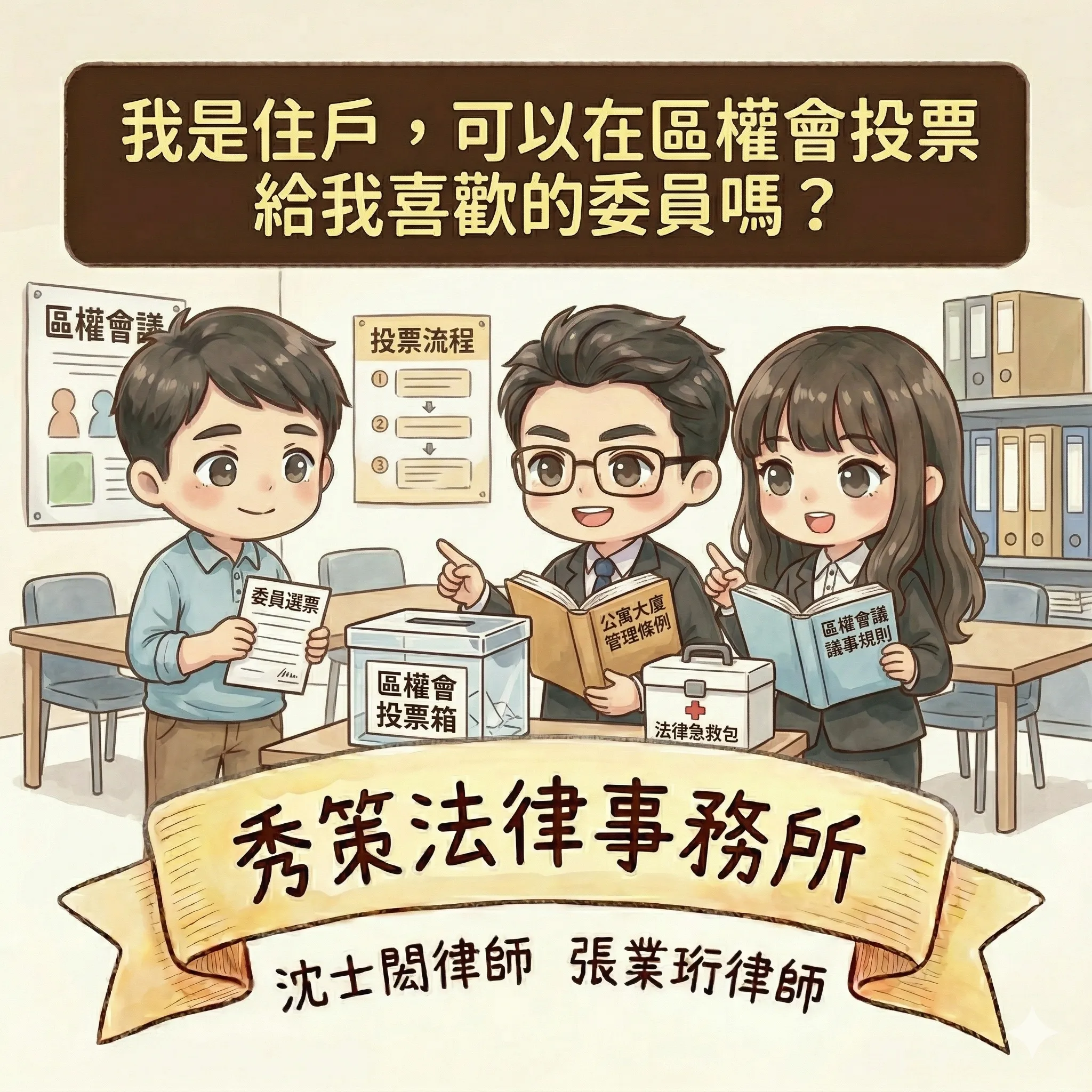 我是住戶，可以在區權會投票給我喜歡的委員嗎？  社區法律顧問 / 新莊區律師推薦 / 台北律師推薦 / 社區訴訟律師推薦／台北律師事務所／台北律師推薦