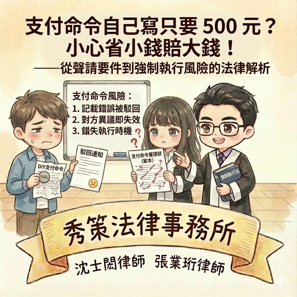 支付命令自己寫只要 500 元？小心省小錢賠大錢！　#律師事務所 #律師推薦 #台北律師事務所 #新北律師推薦  #新北律師事務所 #刑事訴訟律師   #民事訴訟律師推薦  #台北民事訴訟律師推薦