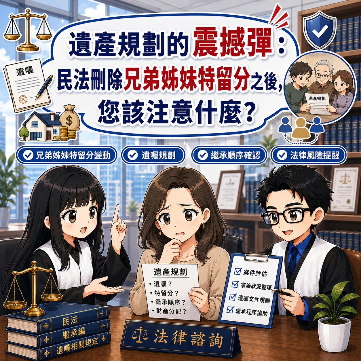 遺產規劃的震撼彈：民法刪除兄弟姊妹特留分之後，您該注意什麼？　#遺囑律師 #遺囑訴訟律師 #代筆遺囑律師 #代筆遺囑律師推薦 #台北代筆遺囑律師 #台北代筆遺囑律師推薦 #新北代筆遺囑律師 #新北代筆遺囑律師推薦