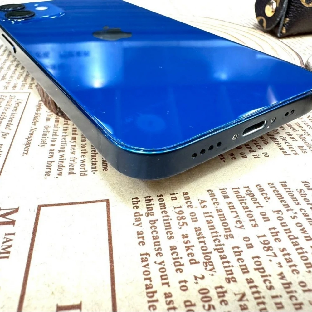 iPhone 12 mini 128g 藍 電池71% 邊角有傷 無盒裝有配