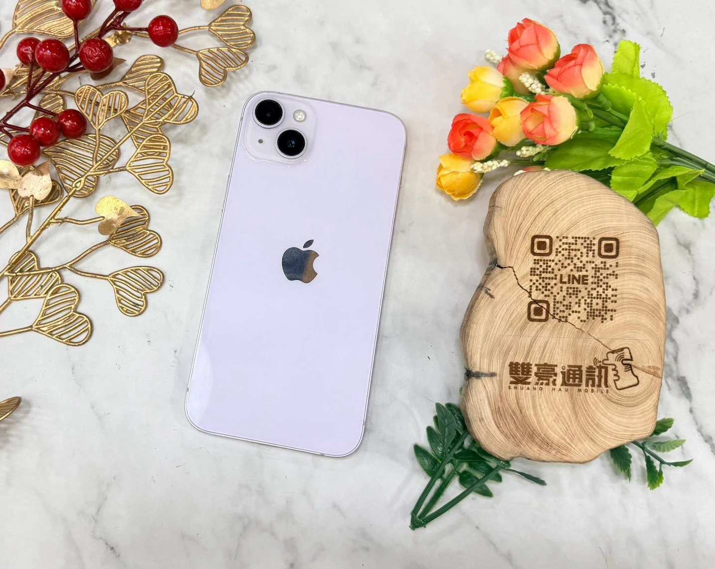 iPhone 14 Plus 128g 紫 電池73% (邊角一小傷)無盒裝有配件