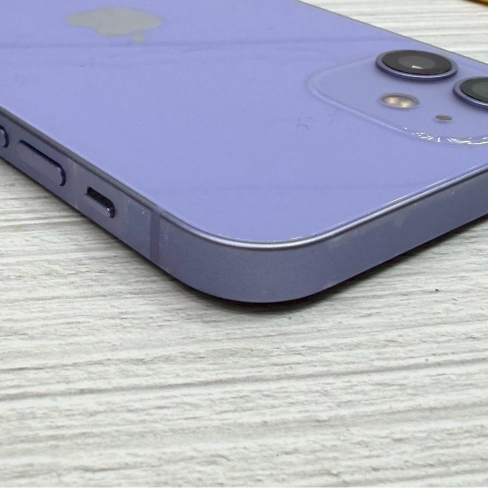 iPhone 12 128g 紫 電池78% 邊框有裝殼痕跡 無盒裝有配
