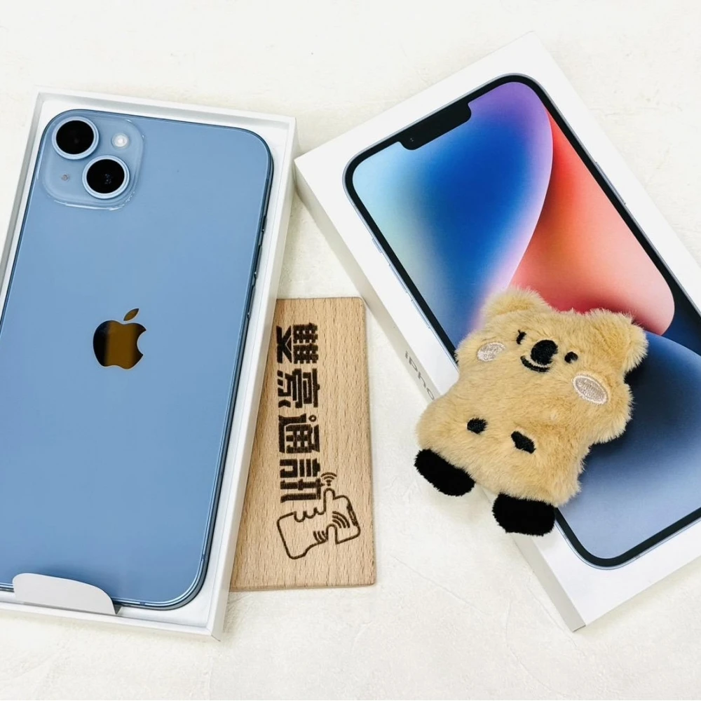 iPhone 14 Plus 128G 藍 電池100% 超長保固到2025/04/09 已貼滿版玻