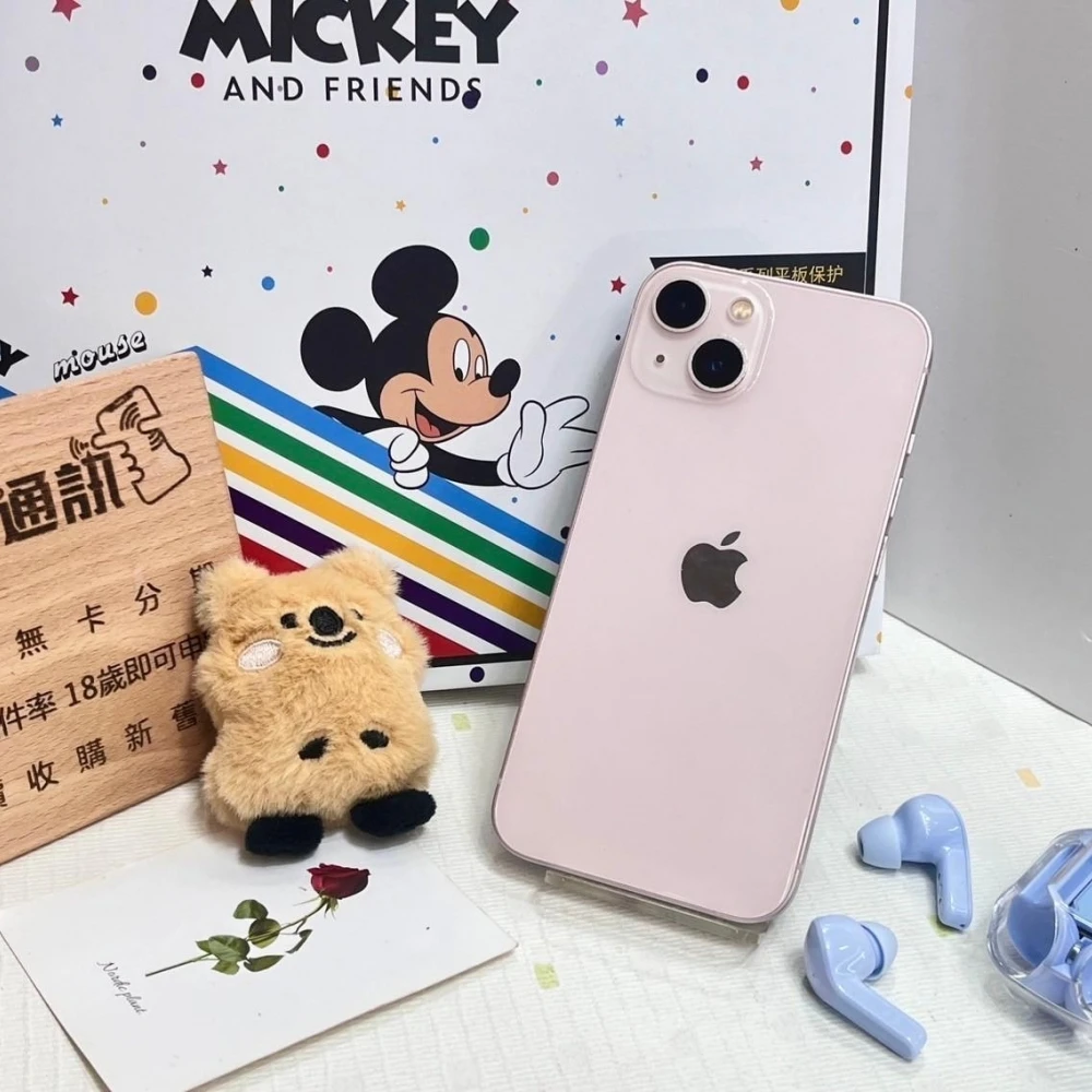 iPhone 13 128g 粉 電池100%  無盒裝有配件