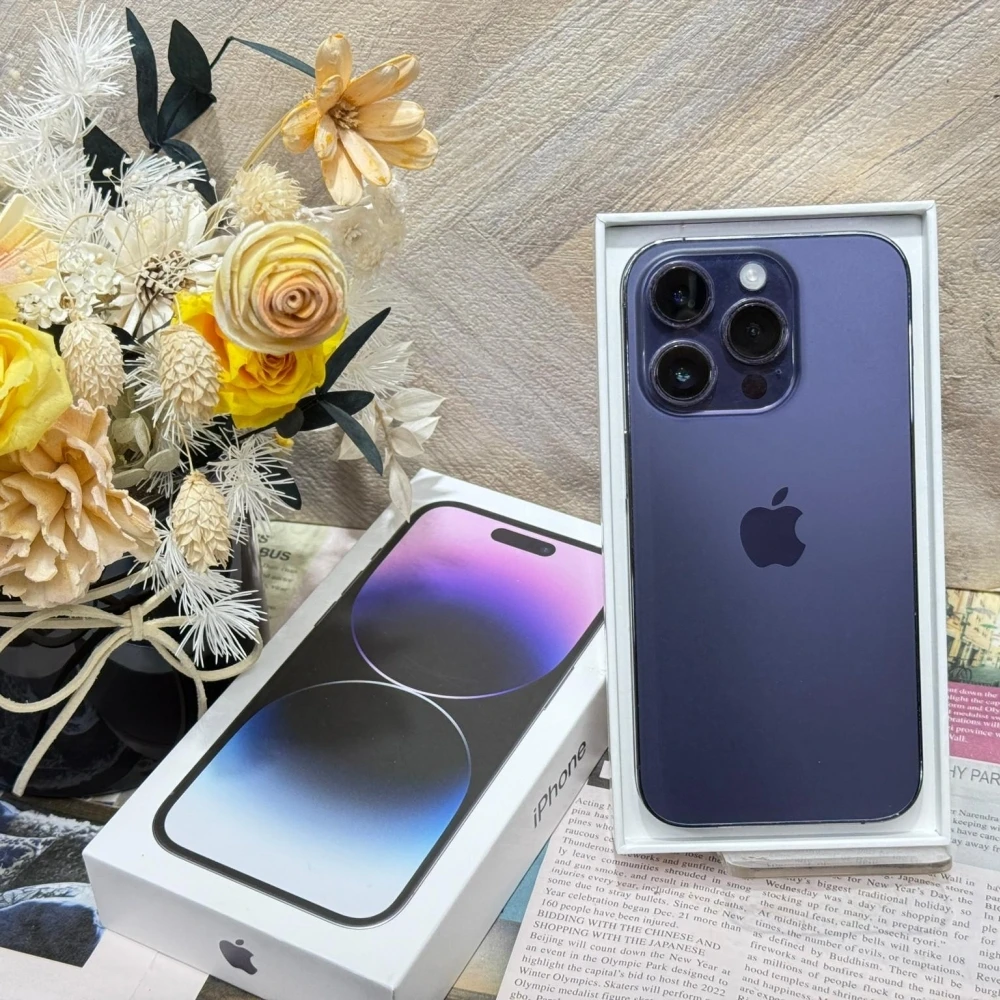 iPhone 14 Pro  128G  紫色 電池87% 有盒裝有配件  