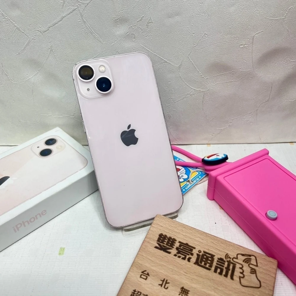 iPhone 13 128g 粉 電池71% 換過螢幕 螢幕有漏液 全機多處擦傷 有盒裝有配件