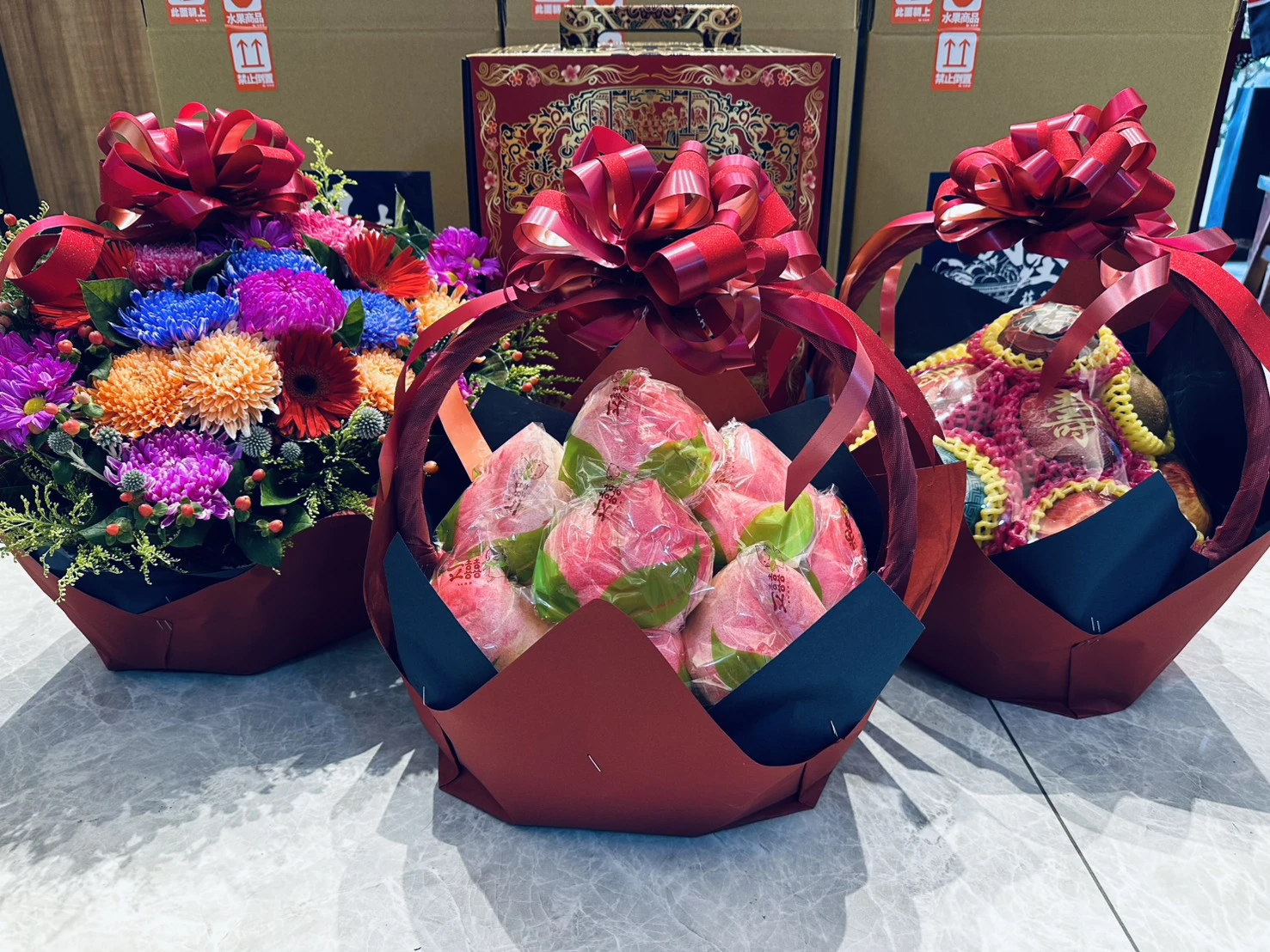壽桃水果鮮花禮組
