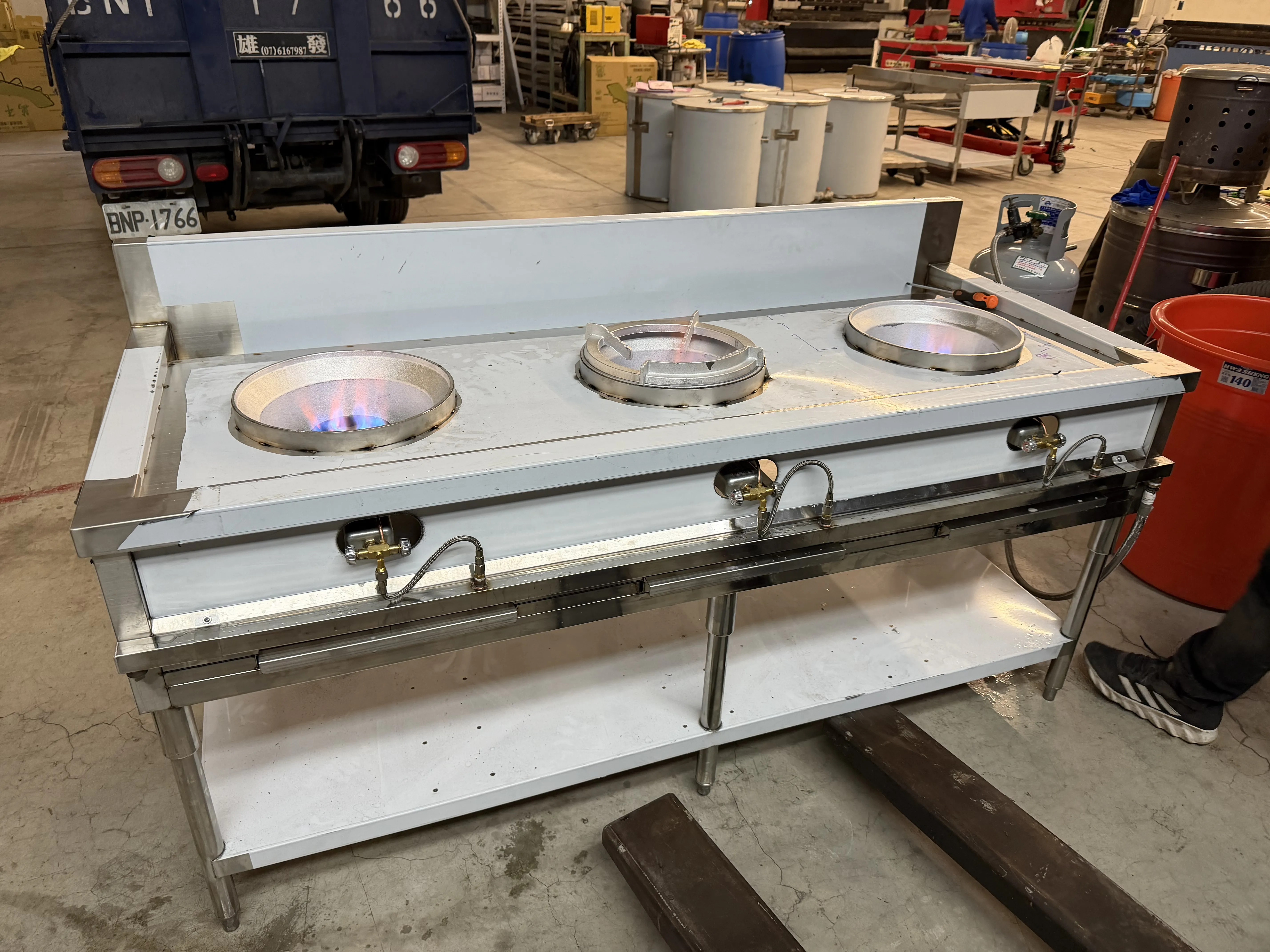 不銹鋼三口爐/三口炒檯