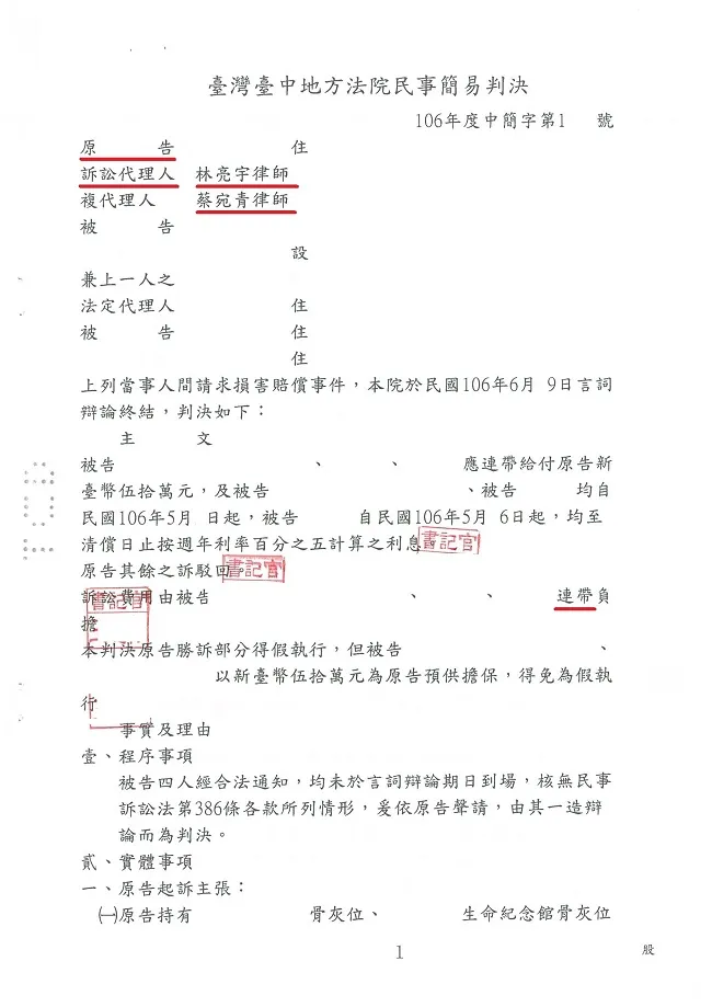 佯稱協助處理民眾手上塔位減少稅金，卻兜售更多生前殯葬服務契約，侵害權利，應負【損害賠償】責任