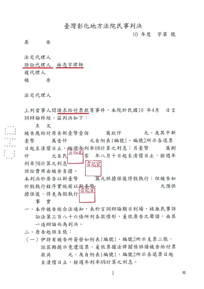 讓台中律師—真亮法律事務所告訴您：如何善用支票確保債權，別讓自己的權利睡著了！