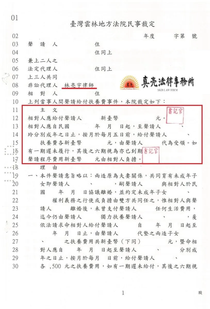 父親不顧子女沒有給付扶養費，經真亮法律事務所協助，訴請【給付扶養費】，獲得【勝訴】確定！