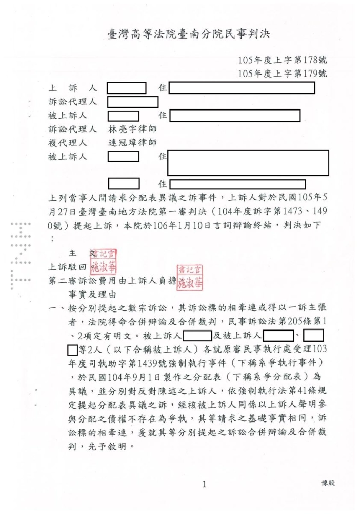 詐騙他人不認錯，夫妻夥同不還錢，作假債權圖分配，幸經法院還真相