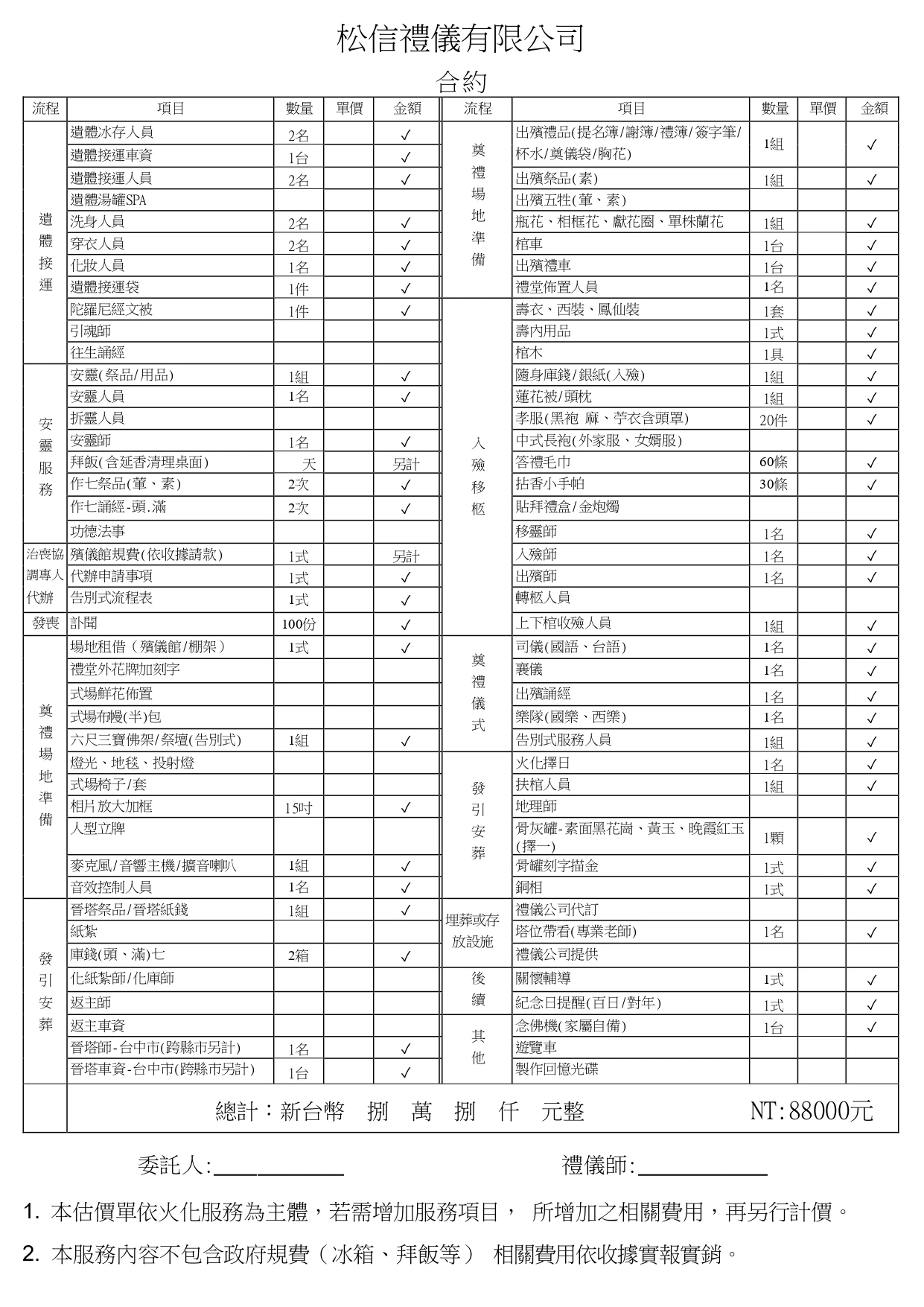 摯愛紀念方案 $88000