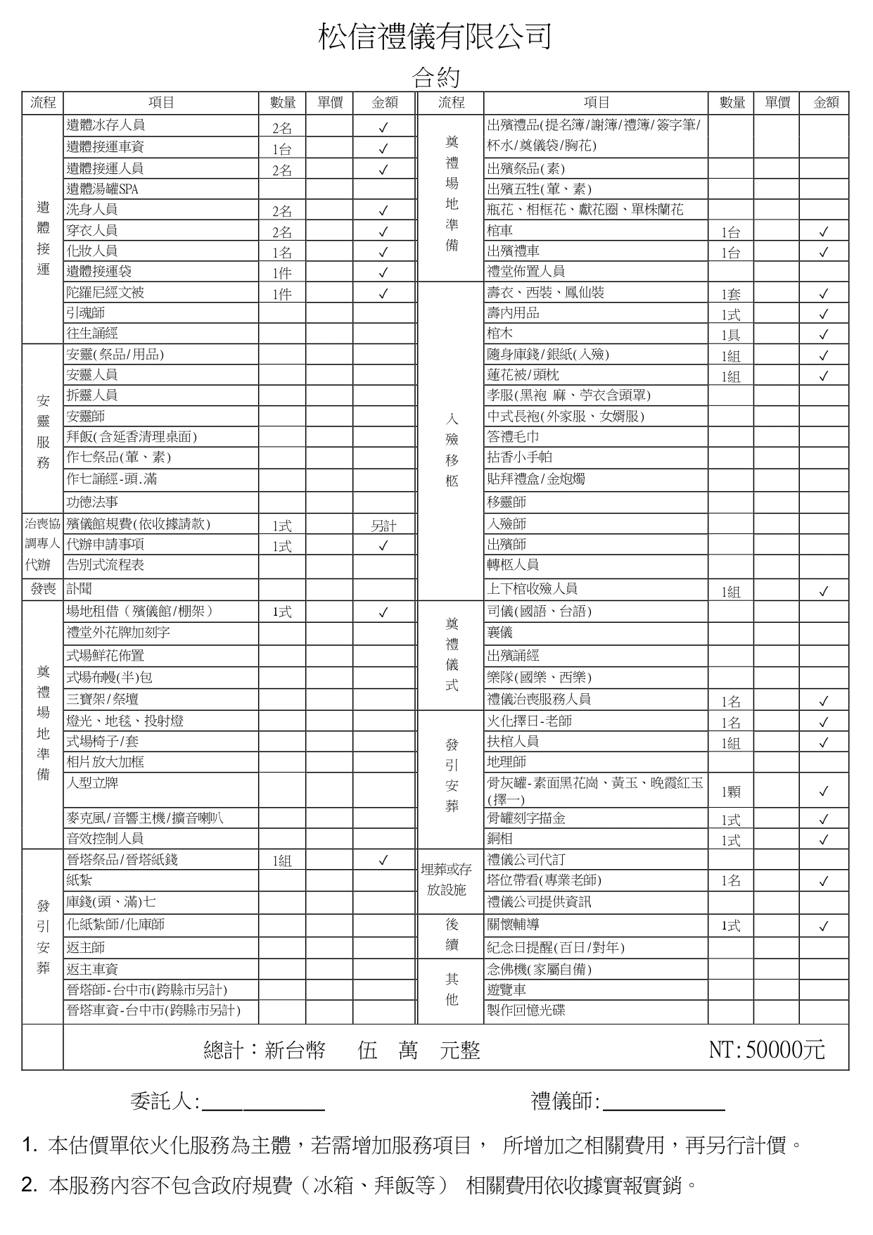 生命傳承方案 $50000