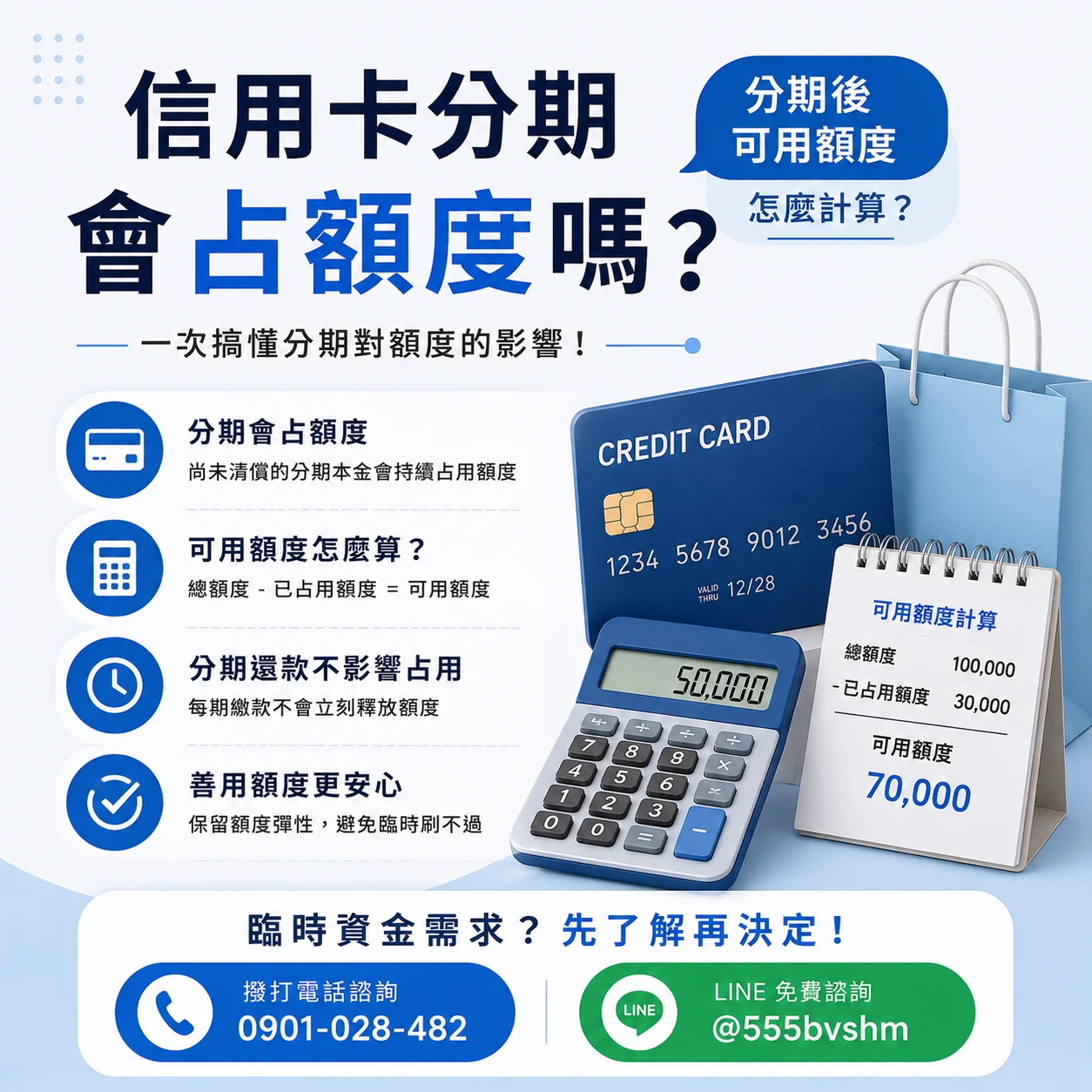 信用卡分期會占額度嗎？分期後可用額度怎麼計算？