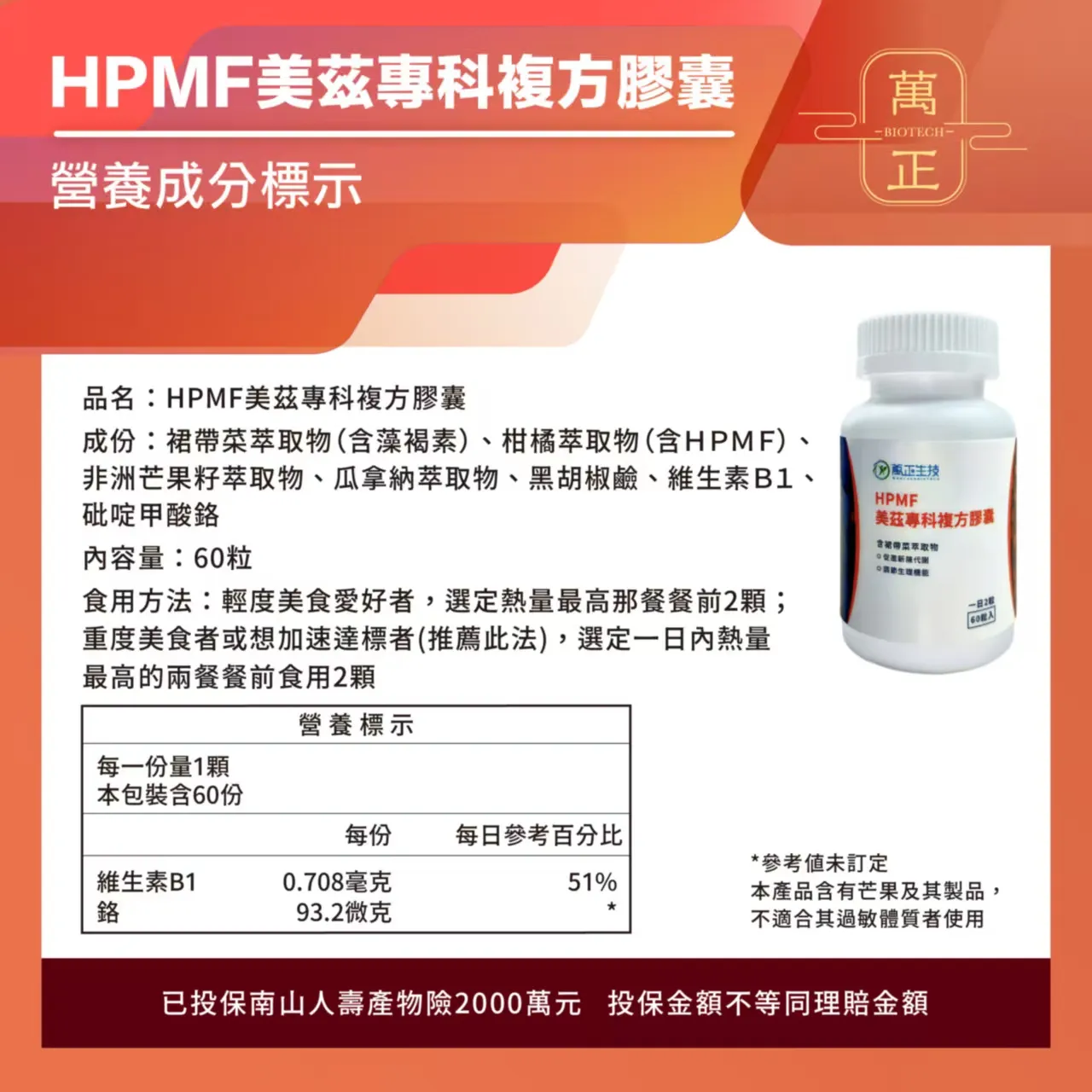 HPMF 美茲專科複方膠囊 柑橘代謝 輕盈順暢 體態管理期適用 多重植萃配方