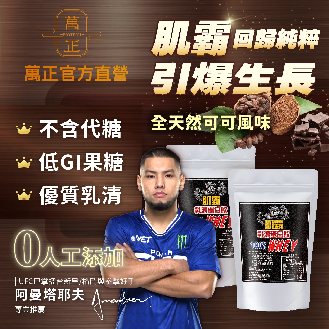 肌霸乳清蛋白飲 巧克力濃縮乳清 荷蘭菲仕蘭乳源 x 帆船牌可可粉 陶瓷過濾生乳製造 WPC 濃縮乳清 孩童乳清 蛋白質 動物蛋白 健身 