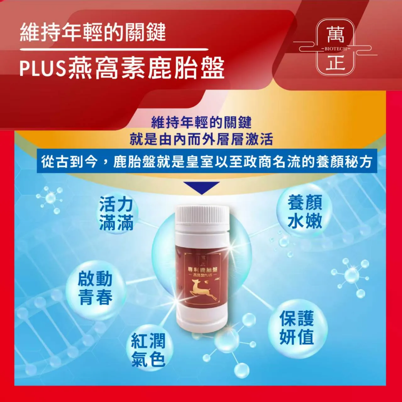 專利鹿胎盤複方膠囊 一份鹿胎盤高達500000µg 添加燕窩酸 美容養顏 高貴不貴 聰明的就懂 鹿胎盤 胎盤素