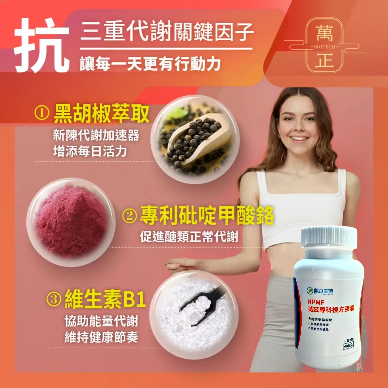HPMF 美茲專科複方膠囊 柑橘代謝 輕盈順暢 體態管理期適用 多重植萃配方
