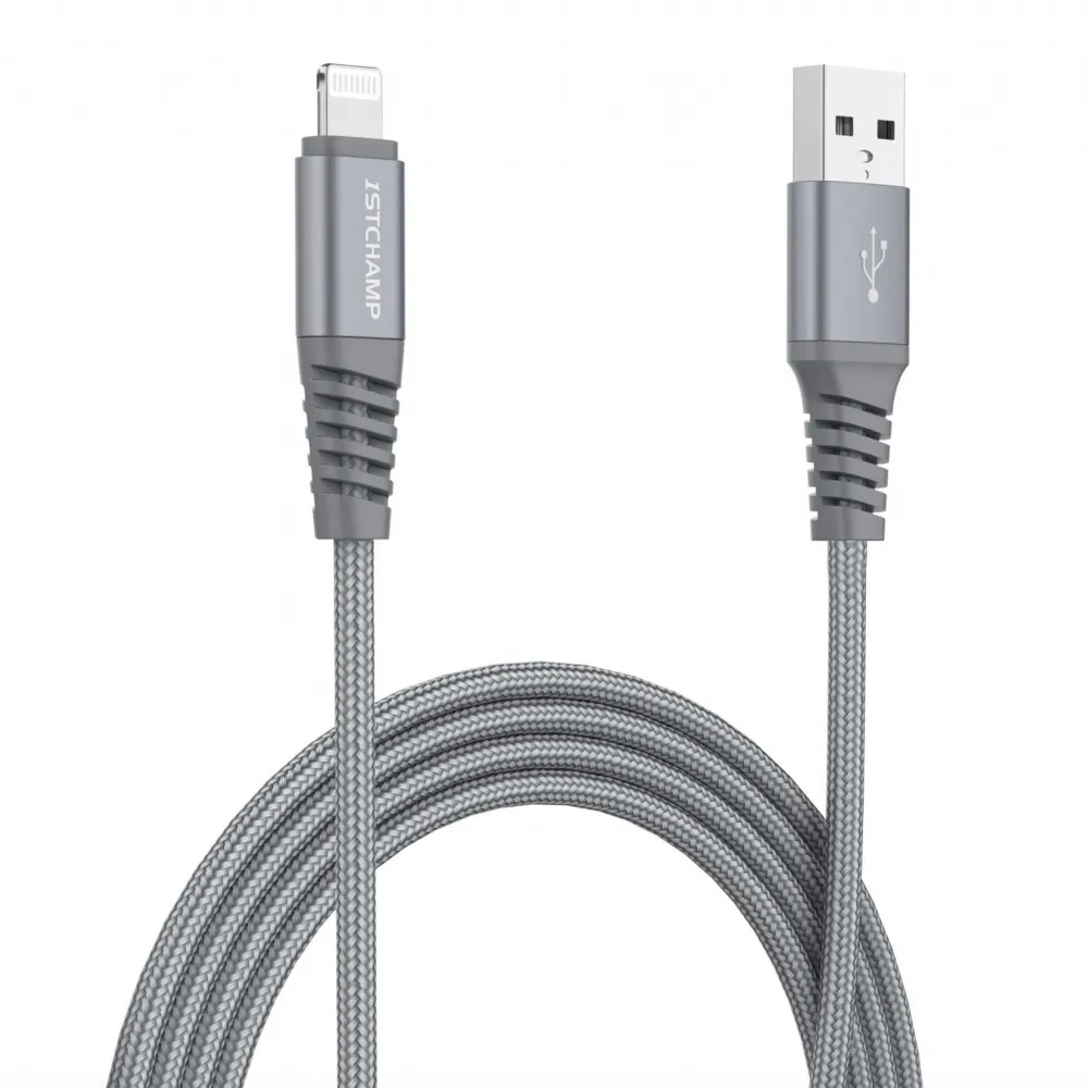 First Champion USB-A 至 Lightning 數據充電線(MFi), PET編織
