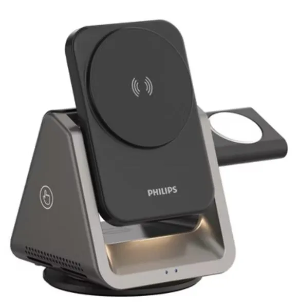 PHILIPS 黑金剛 磁吸三合一｜磁吸充電座 DLK3540Q