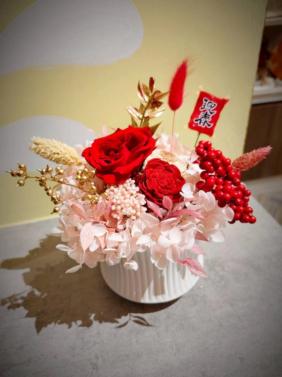 迎春花藝・白盆器